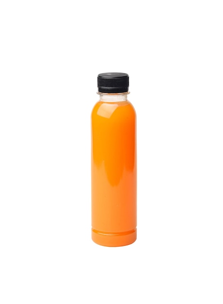 Bottle of orange juice on white backgroundwith clipping path