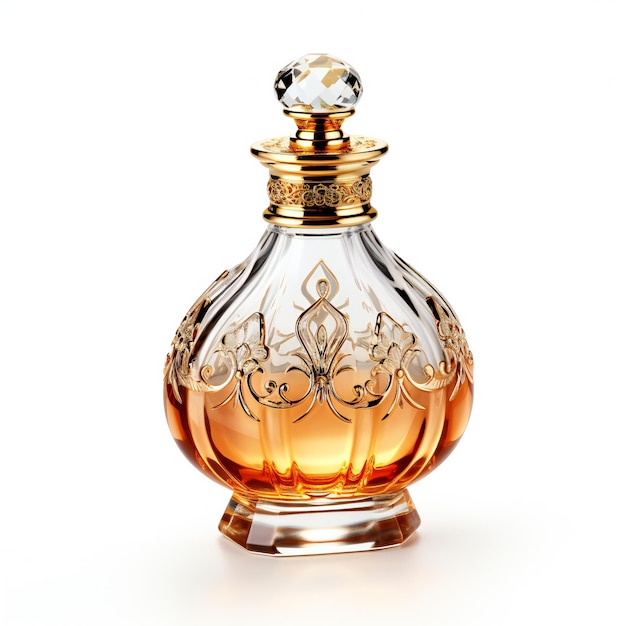 Bottle of perfume isolated on white background