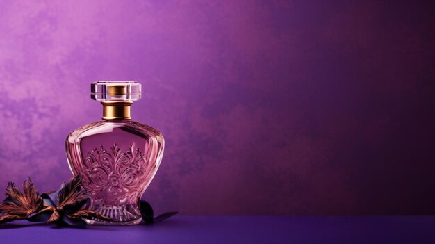 Premium AI Image | Bottle of perfume on a purple background