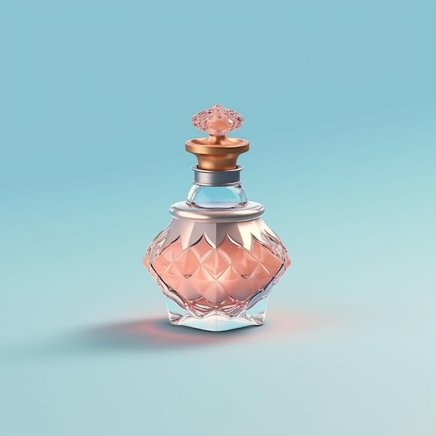 A bottle of perfume with a pink label that says " perfume ".