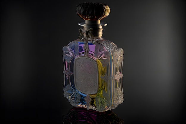 Photo a bottle of perfume with a star on the front.