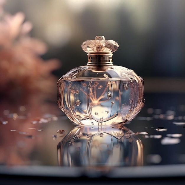 A bottle of perfume with the word love on it