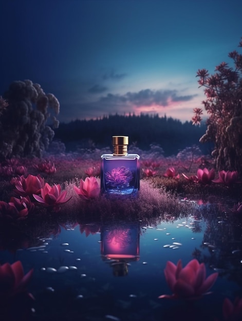 A bottle of perfume with the word love on it