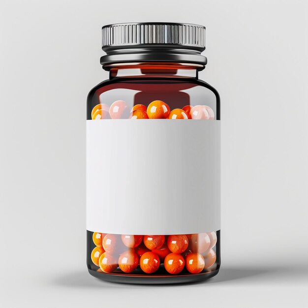 a bottle of pills with a white label that saysthe orange ballson it