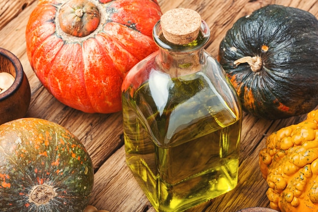 Bottle of pumpkin oil