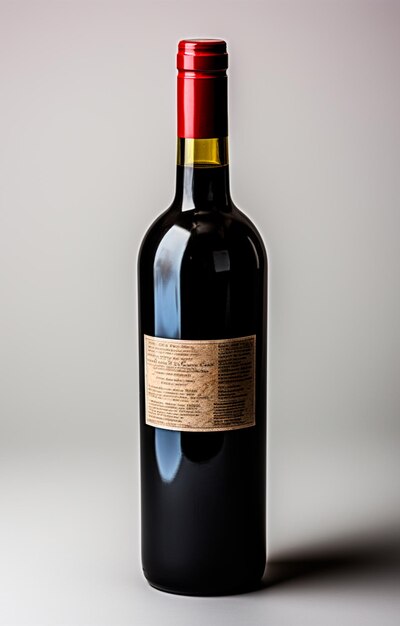 Photo bottle of red wine elite delicious wine isolated background ai generated image