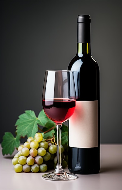 赤ワインのボトル エリートの美味しいワイン 隔離された背景 AI生成の画像