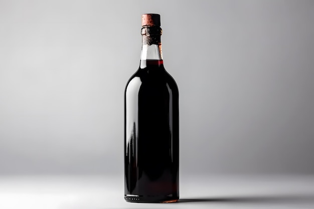 Bottle of red wine without a label Neural network AI generated