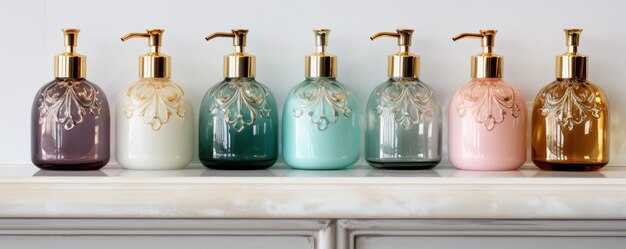 Photo bottle of soap on a shelf in bathroom