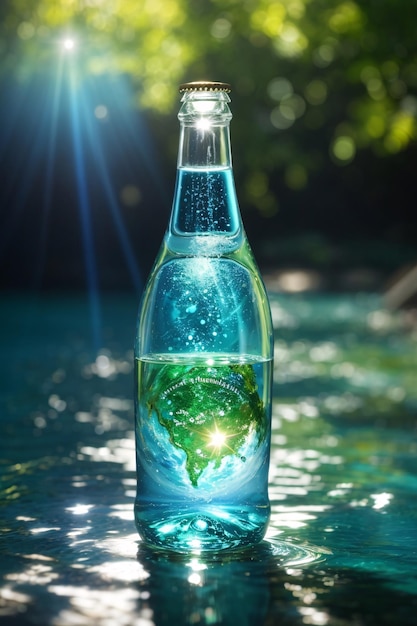 A Bottle of Sparkling Water Refreshing Illustration