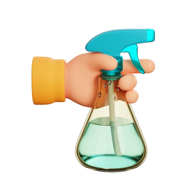 Photo bottle spray 3d illustration on the white background