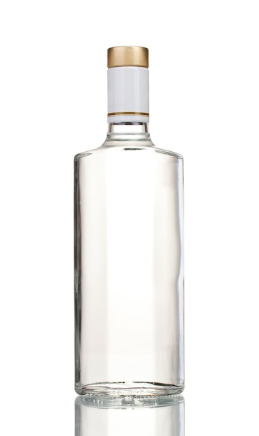 Bottle of vodka isolated on white