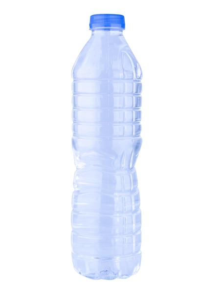 흰색 배경에 고립 된 병 물