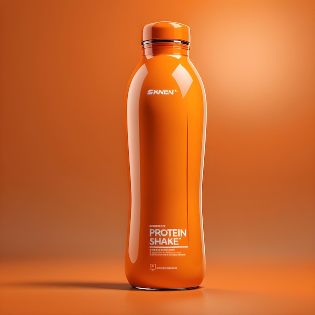 Photo bottle of water on orange background