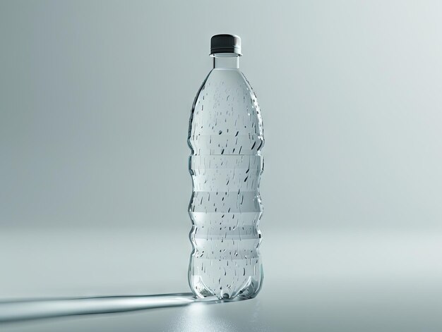 A bottle of water on a white surface