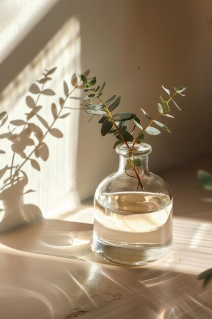 Photo a bottle of water with a plant in it