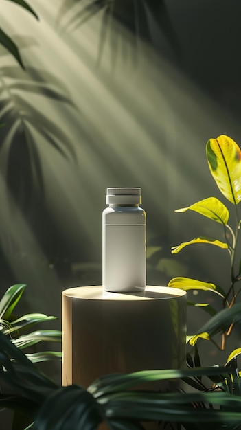 Bottle of Water on Wooden Table