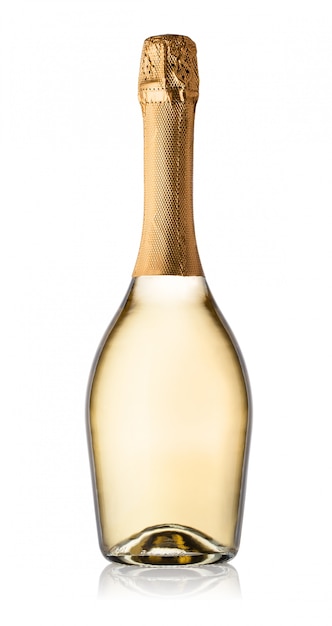 Foto bottiglia di champagne bianco