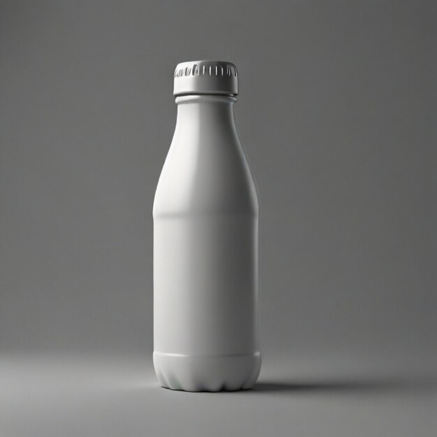 a bottle of white milk with a white cap