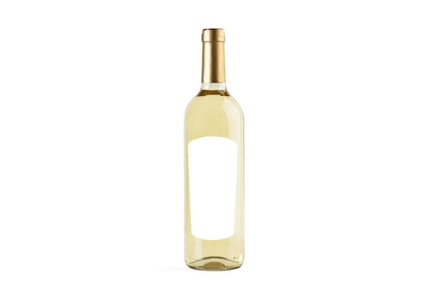 Photo a bottle of white wine on a white background