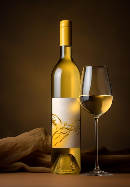 Photo bottle of white wine