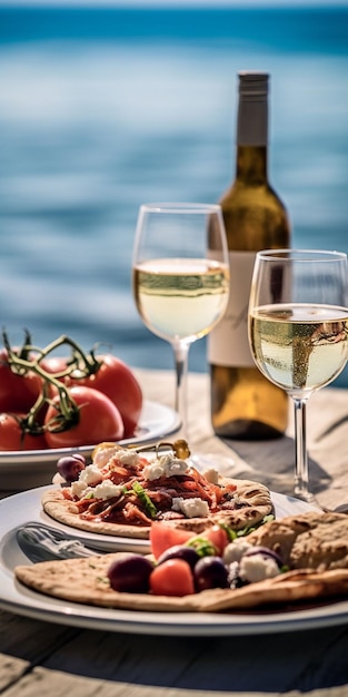 A bottle of wine and a bottle of wine on a table with a bottle of wine in the background.