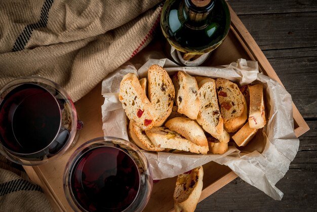 Bottle of wine and glasses