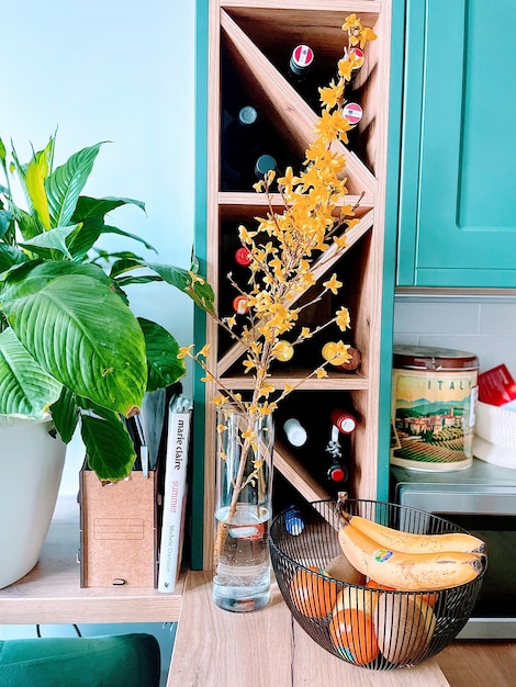 A bottle of wine is on a counter next to a bottle of wine.