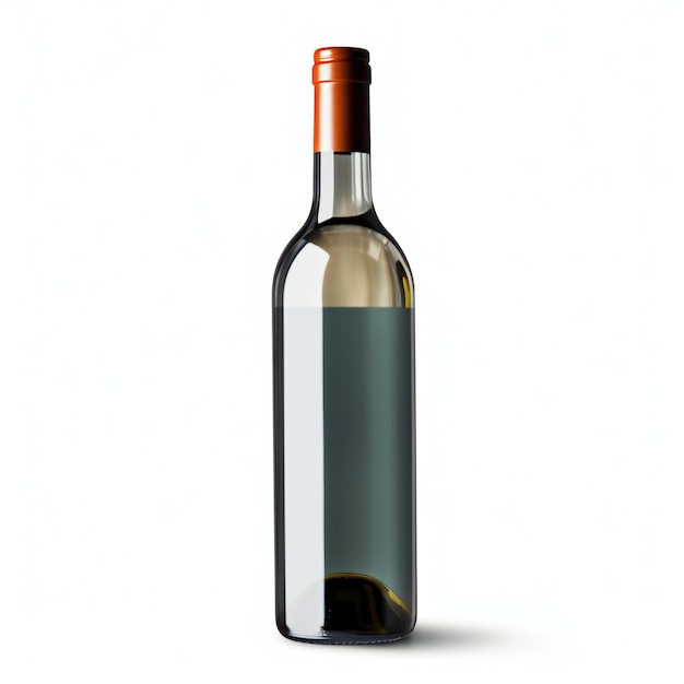 Bottle of wine isolated on white background