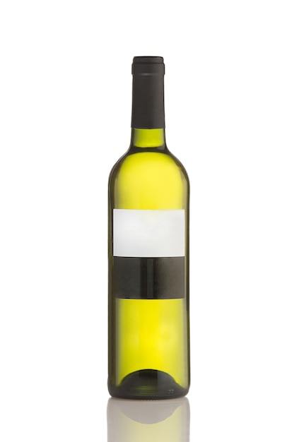 Photo bottle of wine isolated over white