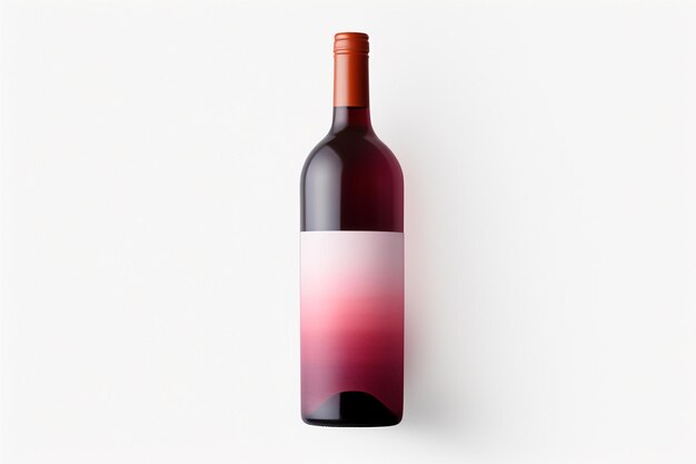 A Bottle of wine mockup on a white background