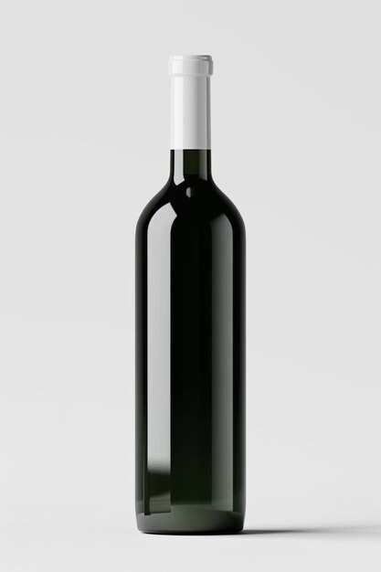 Foto una bottiglia di vino seduta su un tavolo