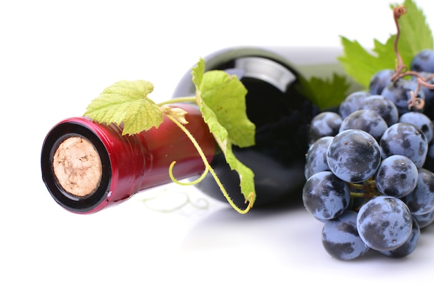 A bottle of wine on a white background