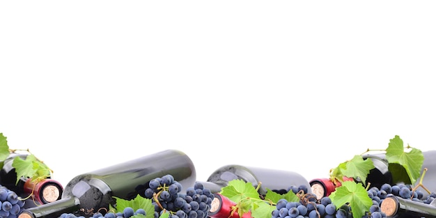 A bottle of wine on a white background