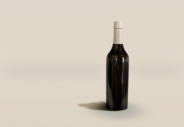 a bottle of wine with a white cap that says'wine'on it