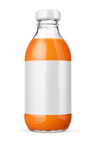 bottle with carrot juice isolated