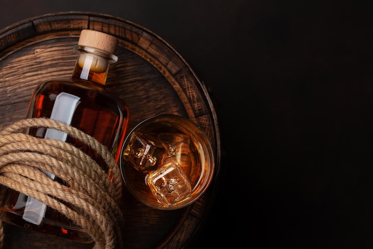 Photo bottle with rum