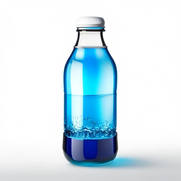 Bottle with water on the trasparent background closeupGenerative AI