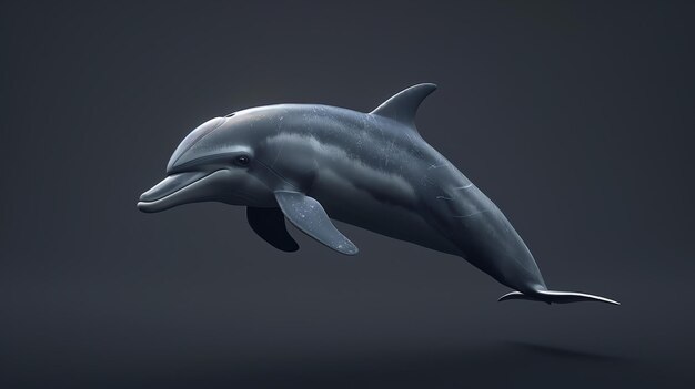 Photo a bottlenose dolphin leaps gracefully through the water its sleek body glistening in the sun