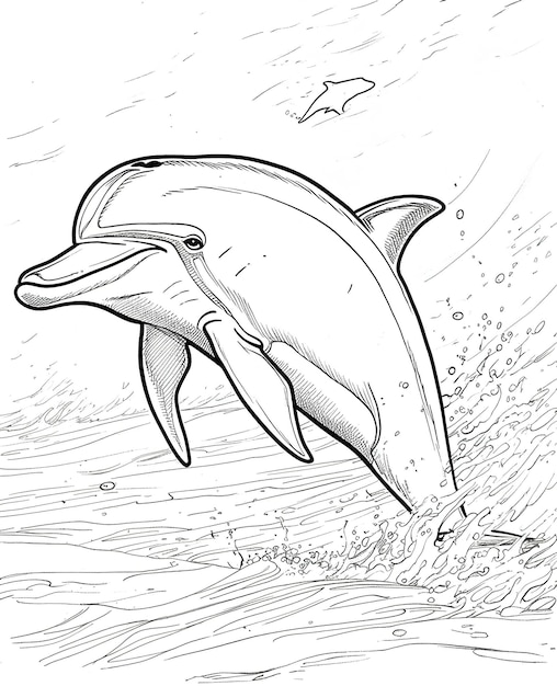Bottlenose dolphin leaps joyfully in a sundrenched ocean