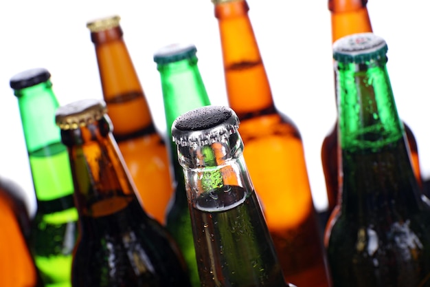 Bottles of beer closeup