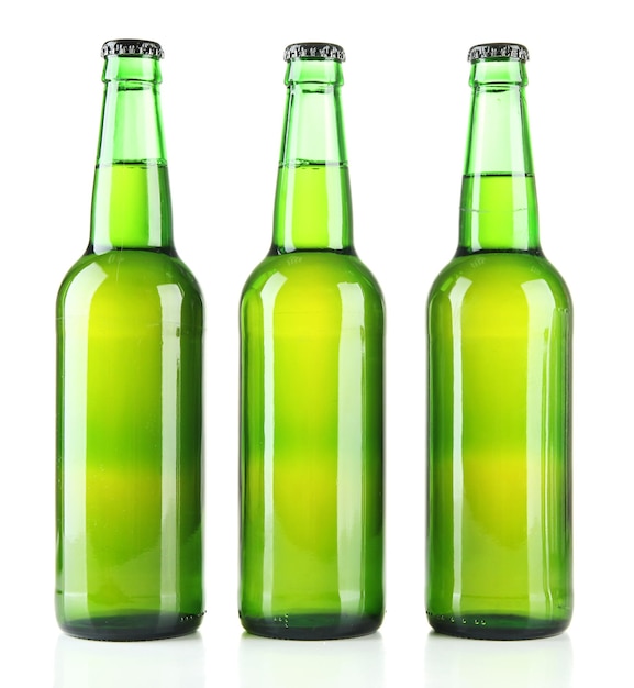 Bottles of beer isolated on white