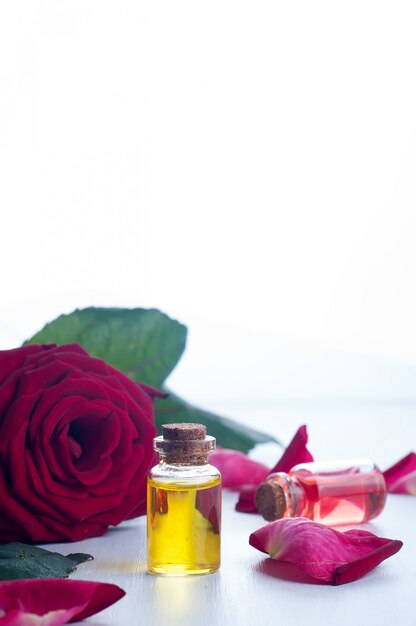 Bottles of Essential Oil for Aromatherapy 