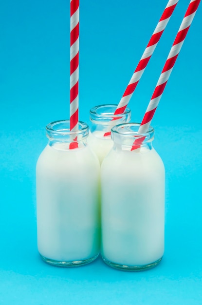 Bottles of fresh milk