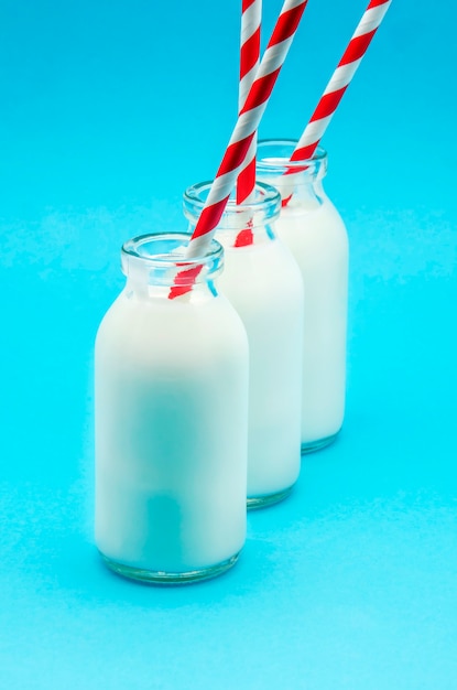 Bottles of fresh milk