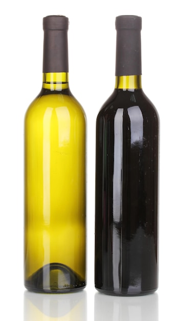 bottles of great wine isolated on white