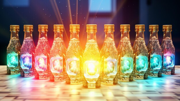 Photo bottles hd 8k wallpaper stock photographic