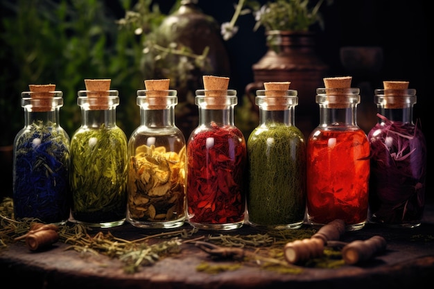 Photo bottles of herbal remedies