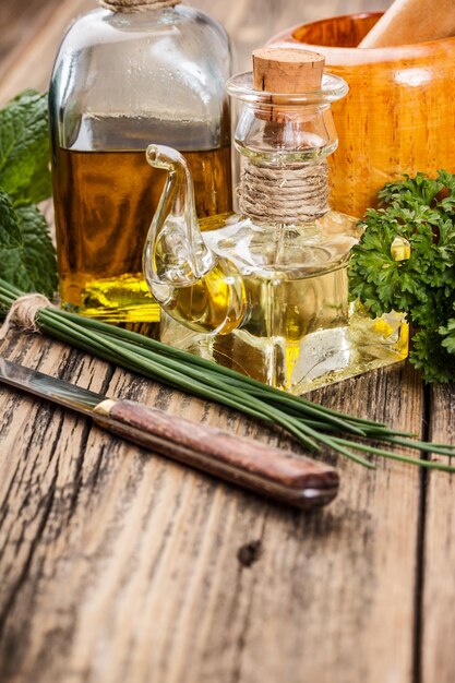 Bottles of olive oil