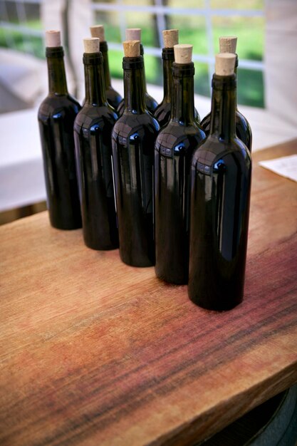 Bottles of red wine